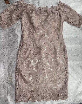 Monique Lhuillier Dress Size 10 Pale Pink Cocktail Wedding Event Black Tie Midi