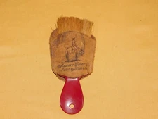 VINTAGE DELAWARE WATER GAP PENNSYLVANIA 6" EMPIRE WHISK BROOM IN LEATHER HOLDER
