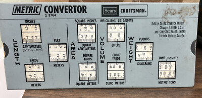 Vintage Honeywell Automation Co. Metric Converter Guide Slide Rule Calculator