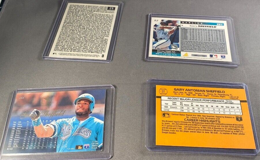 4 Gary Sheffield Collectable Baseball Cards MLB Baseball eBay