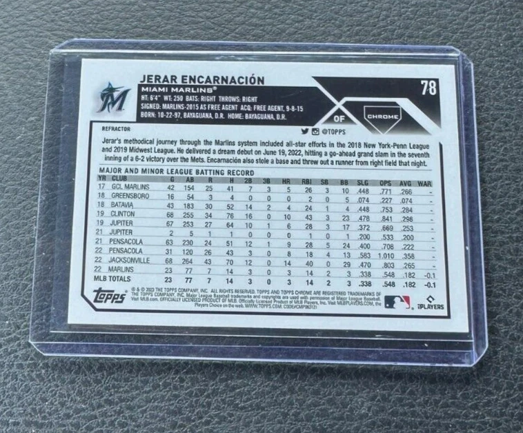 2023 Topps Chrome Jerar Encarnacion Rookie Refractor - Image 2 of 2