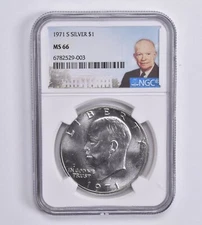 MS66 1971-S SILVER Eisenhower Dollar Ike NGC Special Label