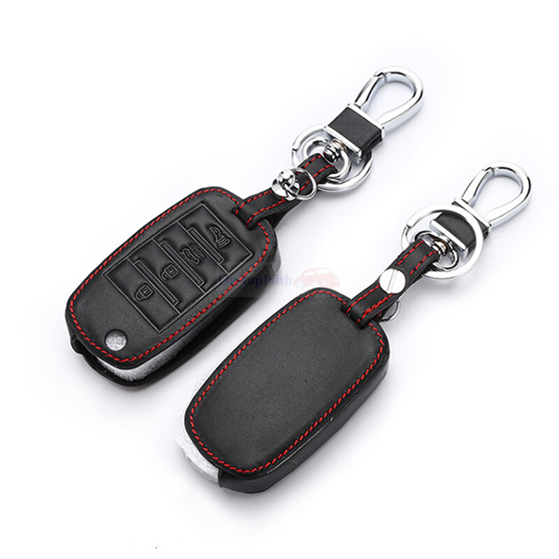 Fit KIA Sportage Forte Soul Button Flip Leather Remote Key Fob
