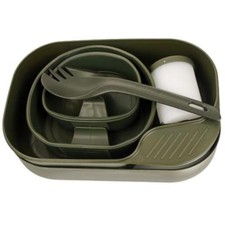 Marca Sueca Wildo Camp A Box Verde Oliva Camping Kit Platos Tazas Spork Exterior