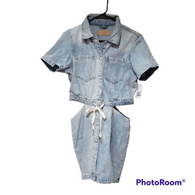 Blank NYC Waist Cutout Denim Dress size M New with tag