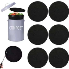6 Pack Compost Bin Charcoal Filters Round Compost Bucket 6.7 inches 5mm thick US