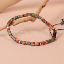 Colorful 2x4mm Imperial Jasper Beads Healing Calming Bracelet Gift for Women Men