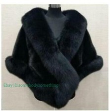 Womens outdoor Faux mink fur coat fox fur collar cape wedding warm jacket