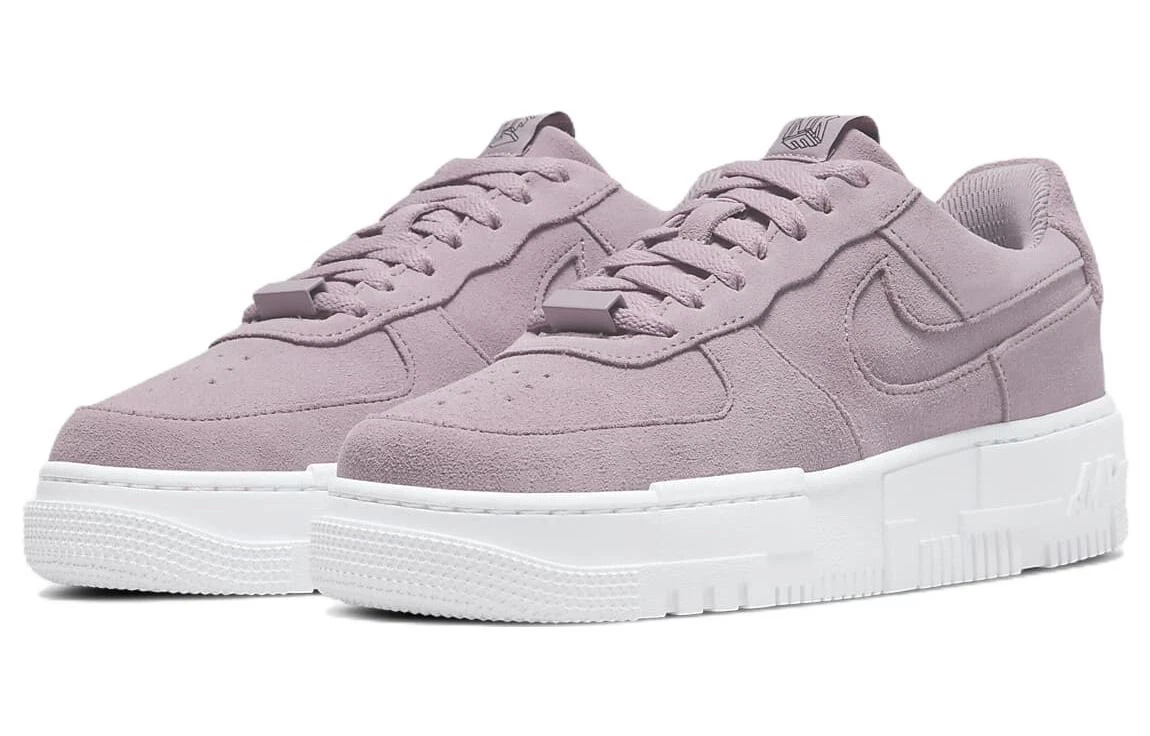 Nike Air Force 1 Pixel Plum Fog White Suede Sneakers Womens 10