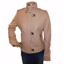Motorcycle leather Women Genuine Lambskin Sli...