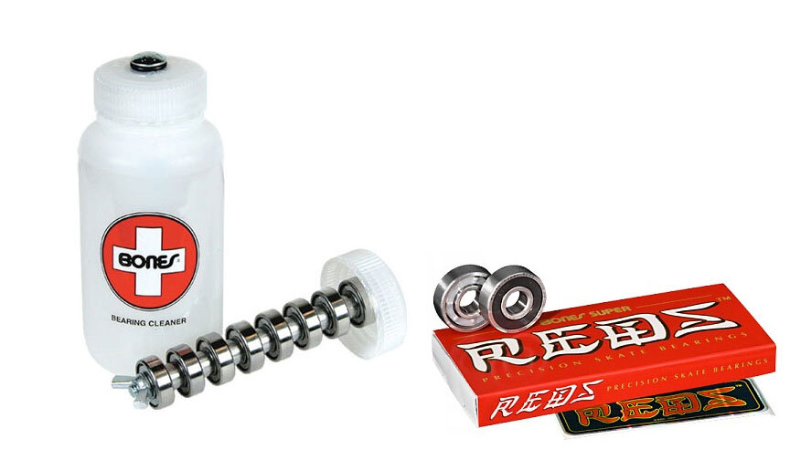 Bones Bearings Cleaning Unit with Bones Super Reds Skateboard Bearing Kit