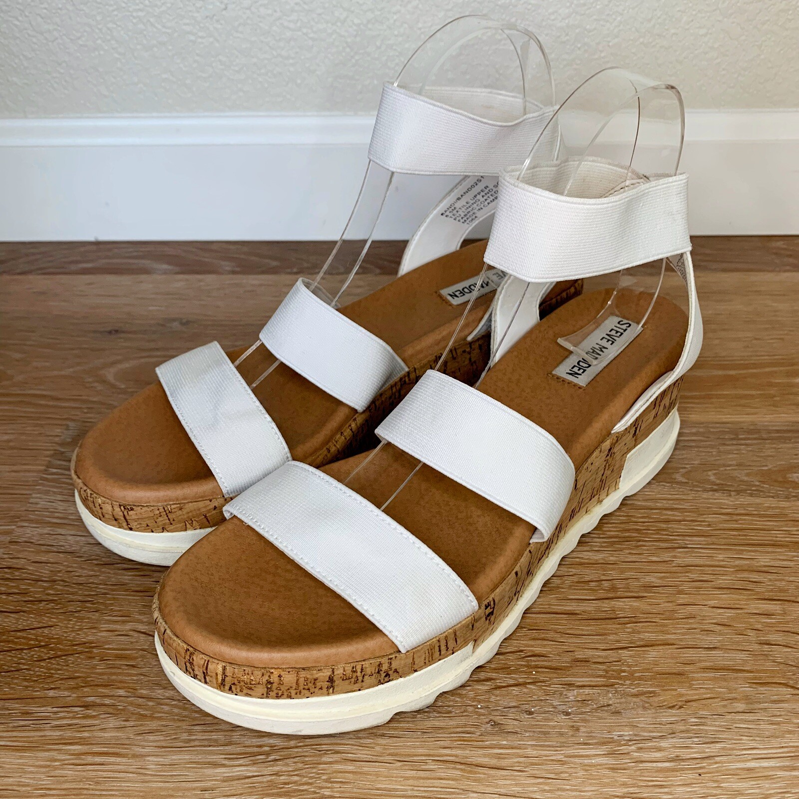 Steve Madden White Bandi Flatform Women 