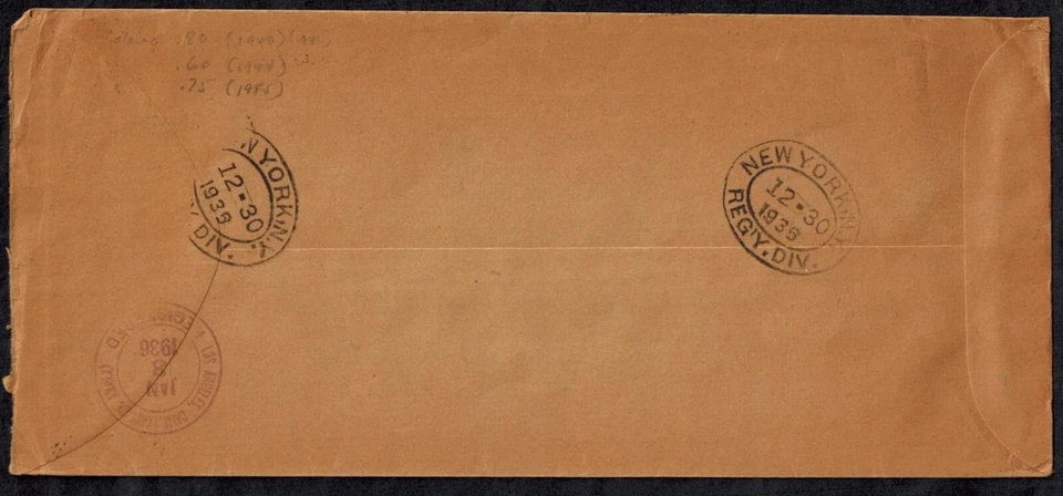 Ямайка 1935 OHMS зарегистрированный чехол с SG 116b Серебряный юбилей 6d - Изображение 3 из 4