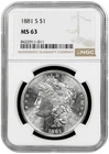 1881-S MORGAN DOLLAR NGC MS-63 NEAR PROOF LIKE BEAUTY!!