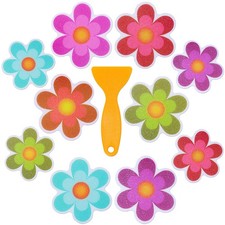 10Pcs Colorful Adhesive Decals Non Slip Bathtub Flower Stickers for Shower Floor