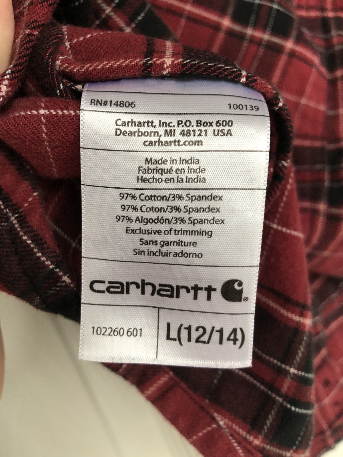 Faded Plaid Flannel Carhartt Vintage Style Women’s Size Large 12/14 thumbnail 16