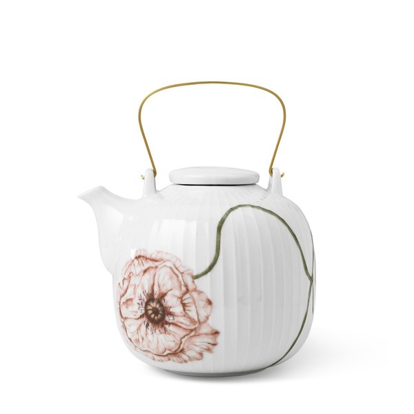 KäHler Design - Teekanne HammershøI Poppy Porzellan Teapot Mit Mohnblumen 1,2 L-image