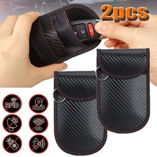 2Pcs Faraday Bags for Key Fob Cage Protector Car RFID Signal Blocking Black Bag