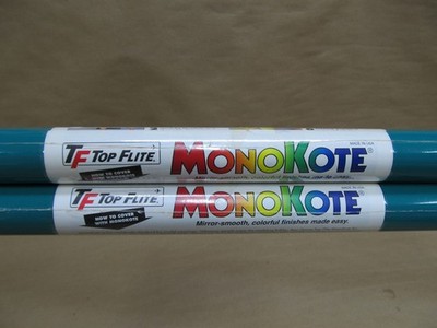 2 Six Foot Rolls of Top Flite Monokote -  Teal - #TOPQ0223