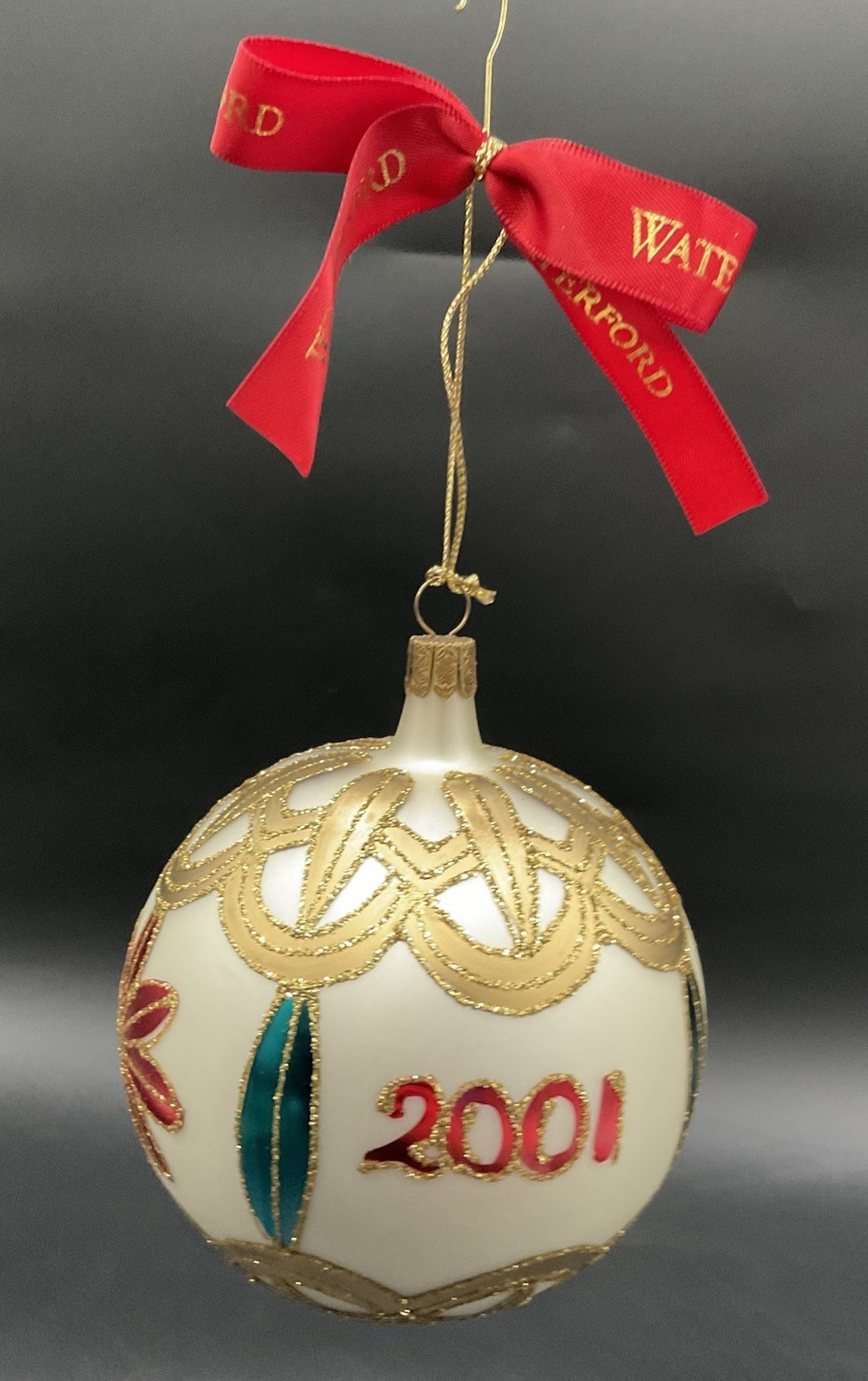 Waterford Christmas Ornament NEW YEAR'S BALL 2001 2002 Holiday Heirlooms 4