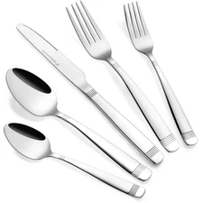 Elegant Design Flatware, Silverware Set for 8 persons, 40 Piece - Spoons, For...
