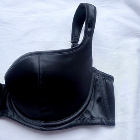 Agent Provocateur Nikita Black Satin Bra & High Waist Brief Set Size 34C UK 8