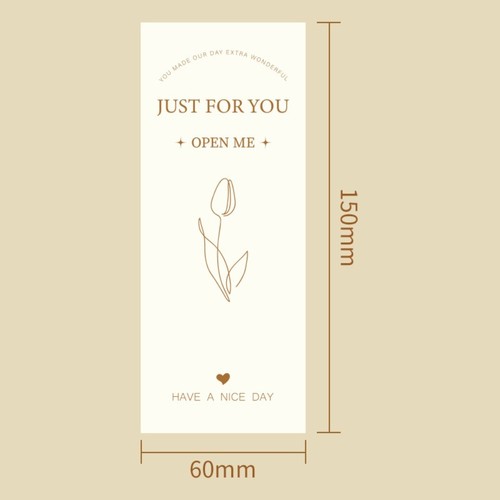 50pcs Handmade Thank You Sticker Rectangular Stickers for Birthday Wedding - Picture 2 of 14