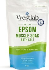 Image of Westlab - Reviving Epsom Salt - 1kg Resealable Pouch - 100% Natural, Pure UK