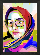woman glasses in pop art Framed Wall Art Poster Canvas Print Picture