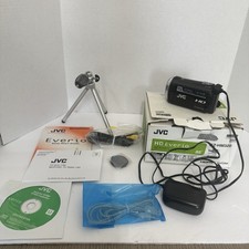 JVC Everio GZ-HM320 HD Camcorder 1080p Bundle Charger Battery Box Tested Works