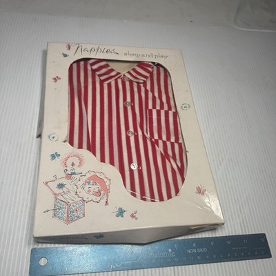 Nappies Brand Red And White Stripped Pajamas Infant Sleep Shirt