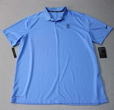 Nike Golf Polo Shirt Mens 2XL Blue Dri-Fit TPC Sawgrass Standard Fit Performance