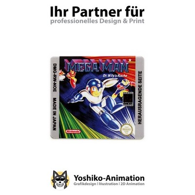 Mega Man Dr. Willy's Rache [DMG-RW-NOE] GameBoy Ersatz Label Aufkleber