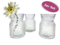 "Glasvase \"Posh\", Kleine Vase, H: 10,5 Cm (3Er Set) - Kleine Vase, Blumenvase"