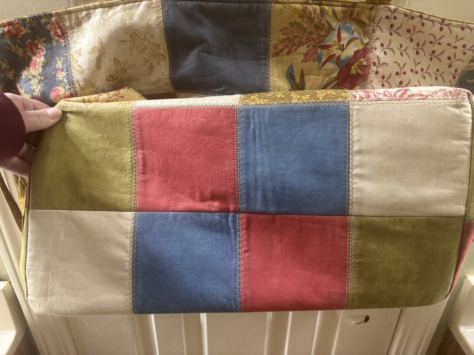 Handmade Quilted Patchwork Multi-Color Large Shou… - image 5