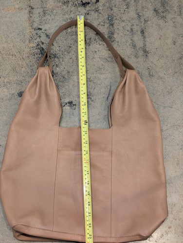 Lucky Brand Large Leather Satchel Tote VACHETTA Brown 0313DM0124 Chic Hobo - Picture 10 of 13