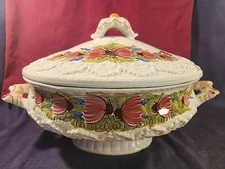 Soup Tureen Handmade & Handpainted Italian Porcelain Capodimonte Style 1962