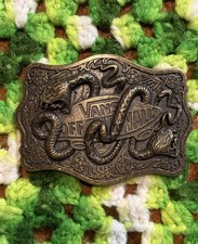 Vtg Vans Shoe Belt Buckle Skate Board Snake Retro Punk Rock Grunge Floral