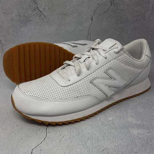LIKNNU New Balance 501 Ripple bianco pelle traforata suola gomma uomo taglia 13 M