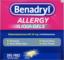 Antihistamine Allergy Cold Relief Liqui-Gels for Sneezing Itchy Nose 24ct 2pk 