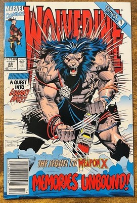 WOLVERINE 48 NEWSSTAND VARIANT MARK SILVESTRI COVER LARRY HAMA STORY 1991