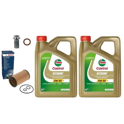 8L CASTROL EDGE LL 5W30 BOSCH OIL SERVICE KIT FOR MERCEDES E250 2.0 W212 09-16