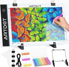 ARTDOT A4 LED Light Pad for Diamond Painting USB Powered Adjustable Brightness