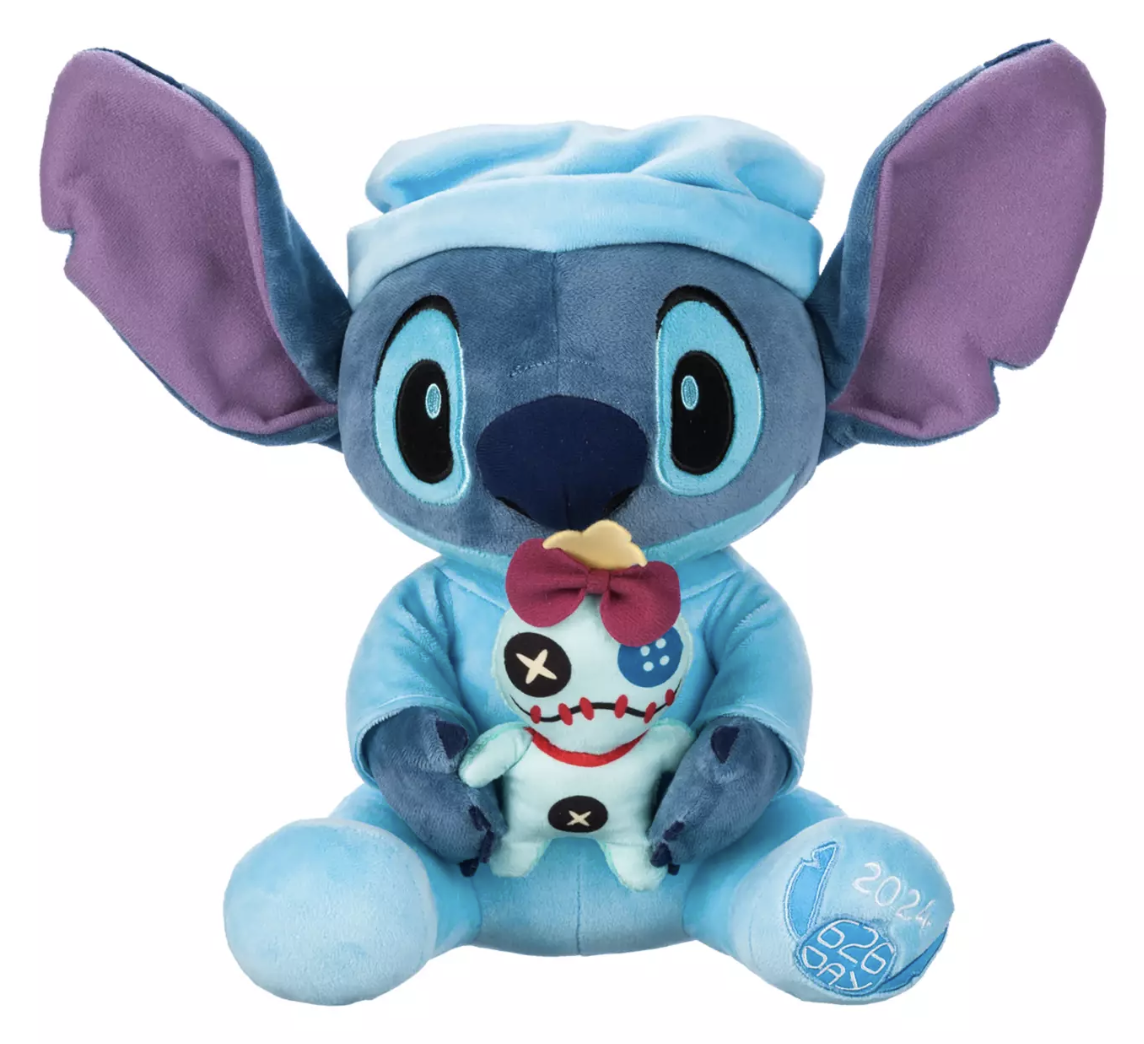 Disney Parks 2024 626 Day Stitch and Scrump Sleeping Plush Toy New