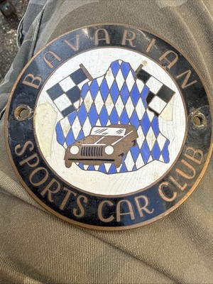 Sports Car Club of Bavarian Germany Enamel Automobile Car Brass Badge Emblem