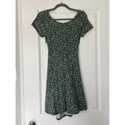 Hollister green floral dress with a cross-back design NWT Size Medium