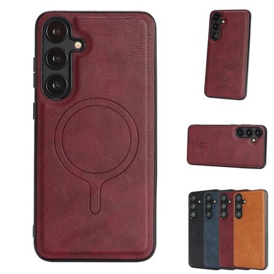 For Samsung Galaxy A57 A37 A17 A14-A56 Mag Safe PU Leather Slim Shockproof Case