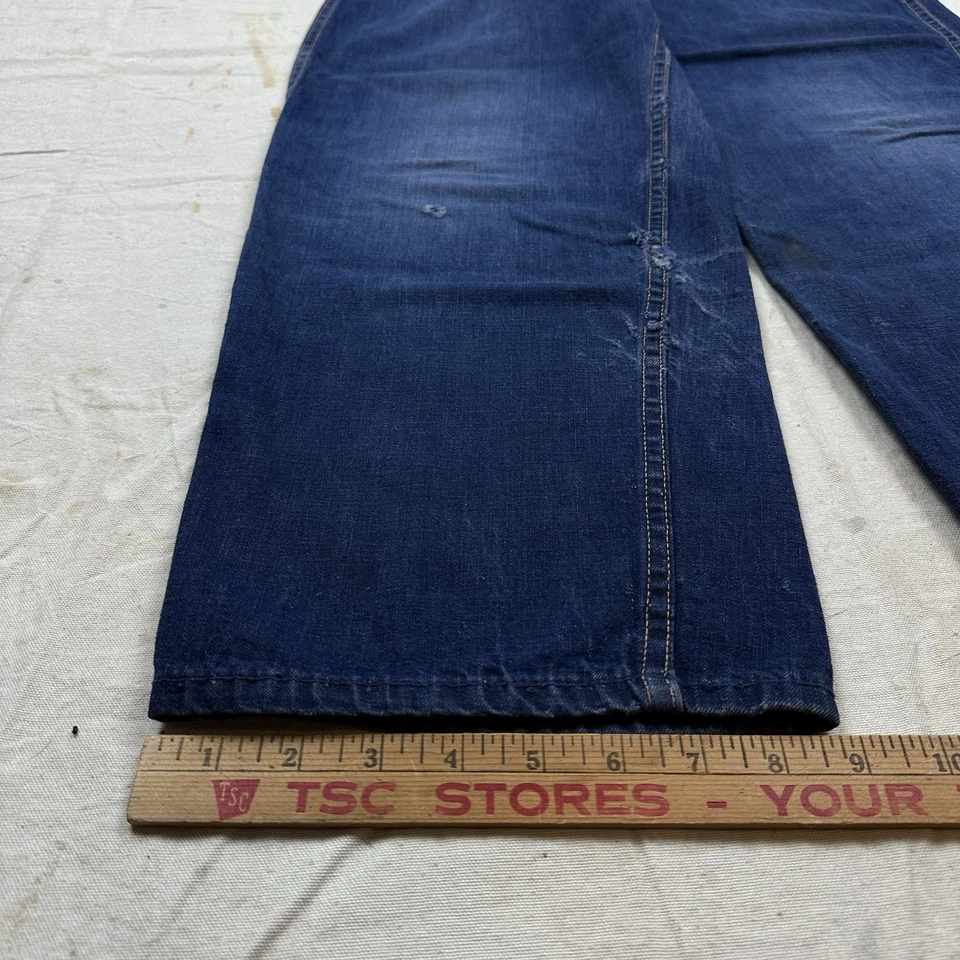 Jeans Denim Cabeza de Pato Años 50 De Colección Cremallera Lateral Granja Desteñidos Envejecidos Sanforizados EE. UU. Foto 2 de 4