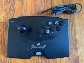 Sega Saturn gray Japanese console system 3 games memory Ascii Fighter Stick X