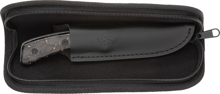 Cuchillo fijo Browning 2025 Medallion 31/2" Full Tang Damasco hoja de acero mango CF Foto 2 de 4